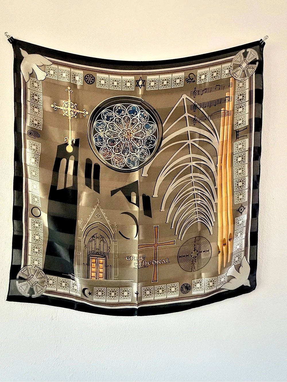 Grace Cathedral Janet McKie Cathedral Scarf in Black & Brown